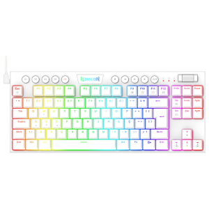 Teclado MECANICO REDRAGON HORUS TKL K621W- WHITE WIRELES 80% | RGB