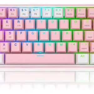 Teclado MECANICO REDRAGON FIZZ 60% K616 WG BLANCO CON ROSA | RGB