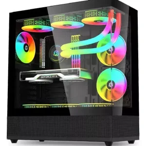 Gabinete SOLARMAX CM-B930 BLACK 3 COOLERS MESH ATX | RGB