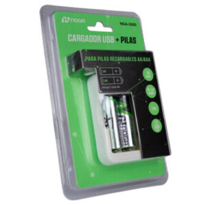 CARGADOR PILAS NOGANET NGA-5200 + 2 PILAS AA