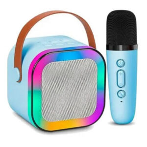 PARLANTE PORTATIL RGB CON 1 MICROFONO K18 CELESTE