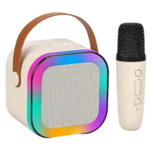 PARLANTE PORTATIL RGB CON 1 MICROFONO K18 BEIGE