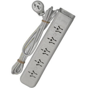 PROLONGADOR ZAPATILLA 220V 5 TOMAS CON TECLA Y CABLE 1,5 MTS