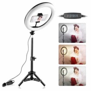 ARO LUZ LED 10″ 25 CM CON TRIPODE 2 MTS