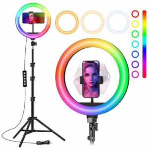 ARO LUZ LED RGB 12″ 30 CM 83054 CON TRIPODE 2 MTS