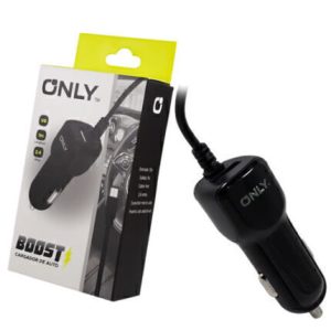 CARGADOR 12V ONLY 2.4A MICRO USB + 1 PUERTO USB