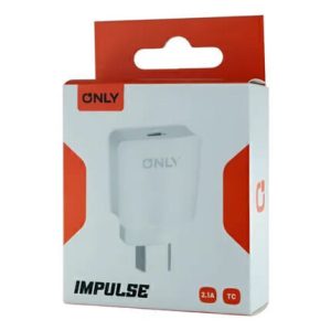 CARGADOR 220V ONLY IMPULSE TIPO C 2.1A 5V + 1 USB