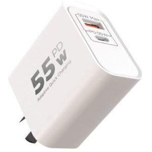 CARGADOR RAPIDO 220V XAEA  HYPER USB-C + USB-A 55W