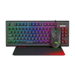 Kit teclado y mouse COMBO GAMING MARVO TECLADO CM310 COMPACTO 3 EN 1 | RGB