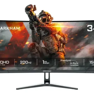 Monitor 34" ARKHAM GAMER 2K QHD 1MS R1500 FREESYNC GSYNC UWQHD VA | 200HZ