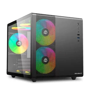 Gabinete SOLARMAX CM-B300 BLACK 3 FAN MESH | RGB