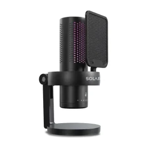 MICROFONO SOLARMAX BLACK STREAMING c/TRIPODE Y POP FILTER LSM95B | RGB