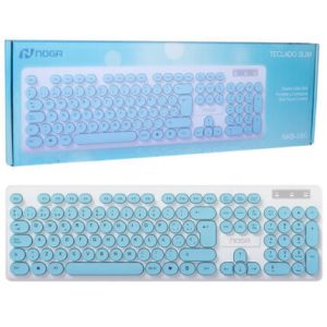 TECLADO NOGANET NKB-580 USB CELESTE/BLANCO