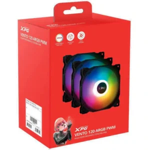 Kit 3 Fans XPG Vento 120 ARGB PWM 120mm Black