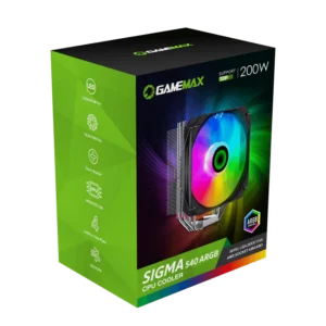Cooler CPU GameMax Sigma 540 Black 200W TDP 130mm PWM AM5 AM4 LGA1700