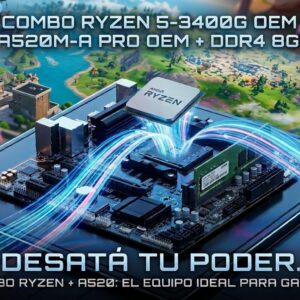 COMBO RYZEN 5-3400G OEM + MB GIGA A520M-A PRO OEM + DDR4 8GB 3200